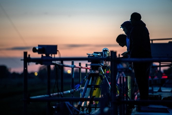 Researchers performing MAXDOAS calibrations. Picture credit: Arnoud Apituley